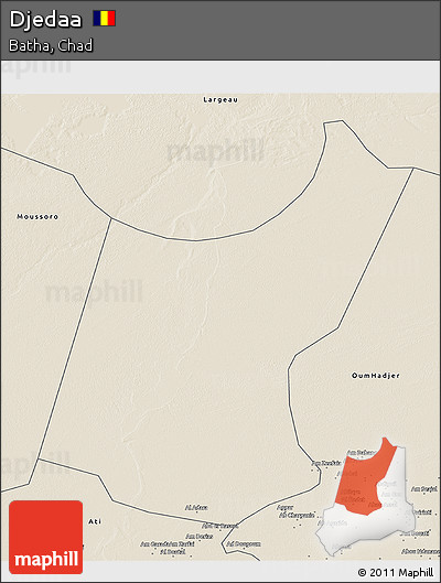 Shaded Relief 3D Map of Djedaa