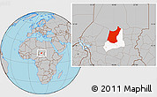 Gray Location Map of Djedaa, highlighted parent region