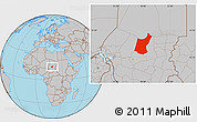Gray Location Map of Djedaa