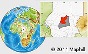 Physical Location Map of Djedaa, highlighted country, highlighted parent region