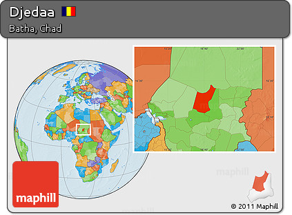 Political Location Map of Djedaa