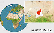 Satellite Location Map of Djedaa, highlighted parent region