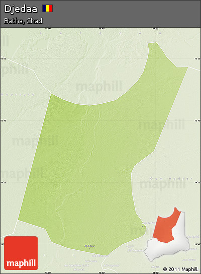 Physical Map of Djedaa, lighten