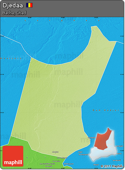 Physical Map of Djedaa, political outside