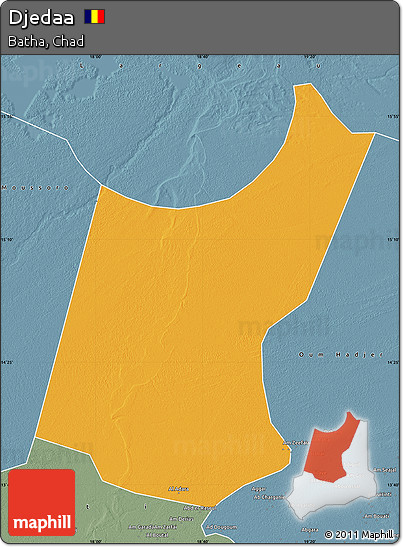 Political Map of Djedaa, semi-desaturated
