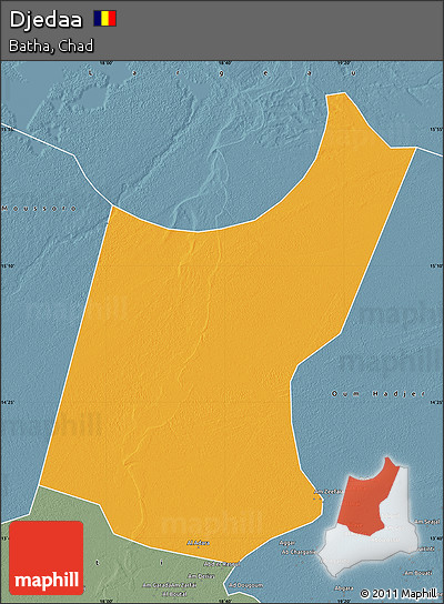 Political Map of Djedaa, semi-desaturated