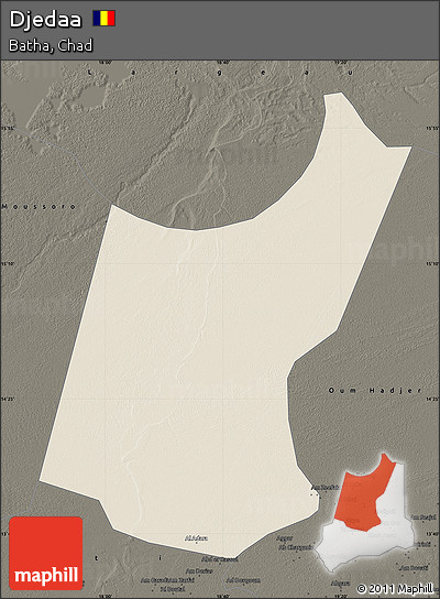 Shaded Relief Map of Djedaa, darken