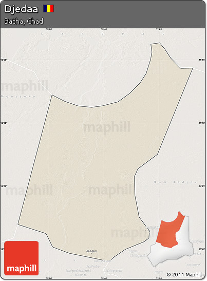 Shaded Relief Map of Djedaa, lighten
