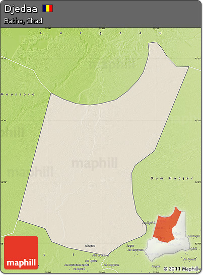 Shaded Relief Map of Djedaa, physical outside
