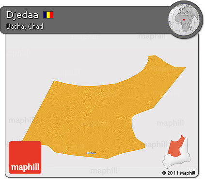 Political Panoramic Map of Djedaa, cropped outside