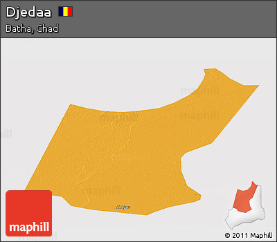 Political Panoramic Map of Djedaa, cropped outside