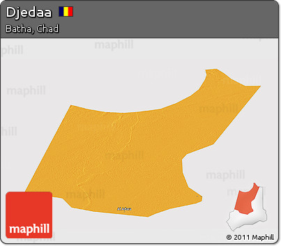 Political Panoramic Map of Djedaa, cropped outside