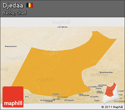 Political Panoramic Map of Djedaa, satellite outside