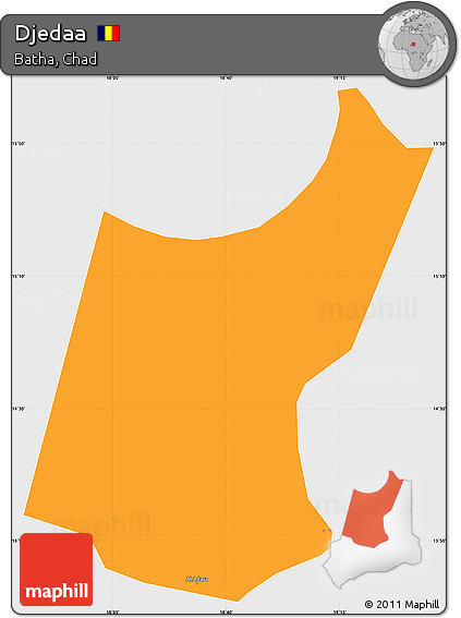 Political Simple Map of Djedaa, single color outside