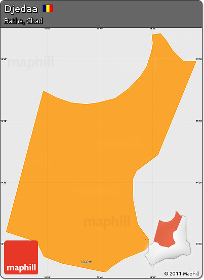 Political Simple Map of Djedaa, single color outside