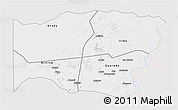 Silver Style 3D Map of Biltine, single color outside