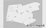 Gray 3D Map of Guereda, single color outside