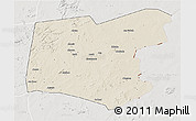 Shaded Relief 3D Map of Guereda, lighten, semi-desaturated