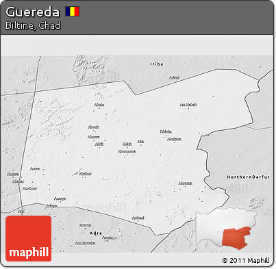 Silver Style 3D Map of Guereda