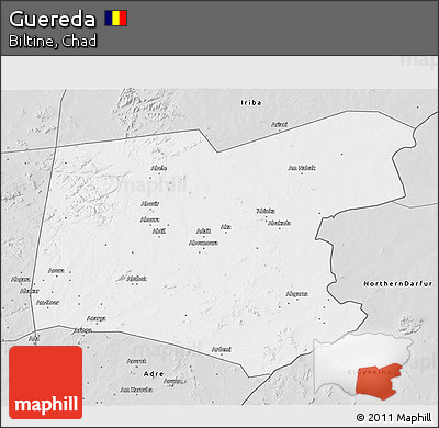 Silver Style 3D Map of Guereda
