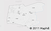 Silver Style 3D Map of Guereda, single color outside