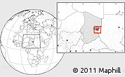 Blank Location Map of Guereda, highlighted country, highlighted parent region, within the entire country