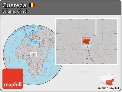 Gray Location Map of Guereda