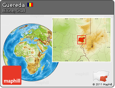 Physical Location Map of Guereda