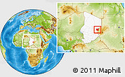 Physical Location Map of Guereda, highlighted country, within the entire country