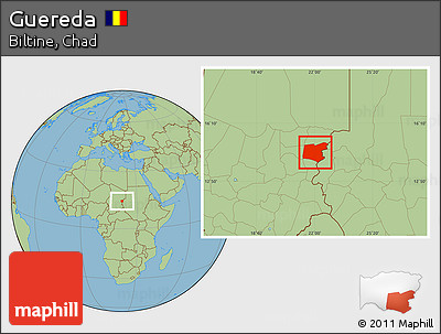Savanna Style Location Map of Guereda