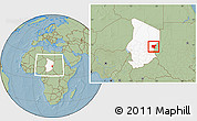 Savanna Style Location Map of Guereda, highlighted country, within the entire country, hill shading