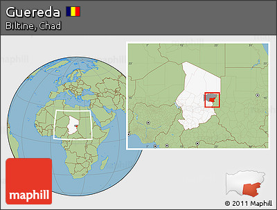 Savanna Style Location Map of Guereda, highlighted country, highlighted parent region, within the entire country