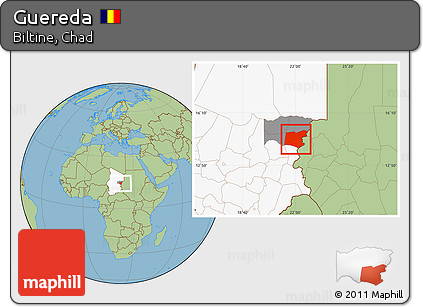 Savanna Style Location Map of Guereda, highlighted country, highlighted parent region