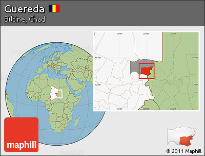 Savanna Style Location Map of Guereda, highlighted country, highlighted parent region
