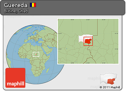 Savanna Style Location Map of Guereda, highlighted parent region