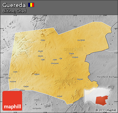 Physical Map of Guereda, desaturated