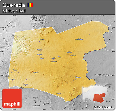 Physical Map of Guereda, desaturated