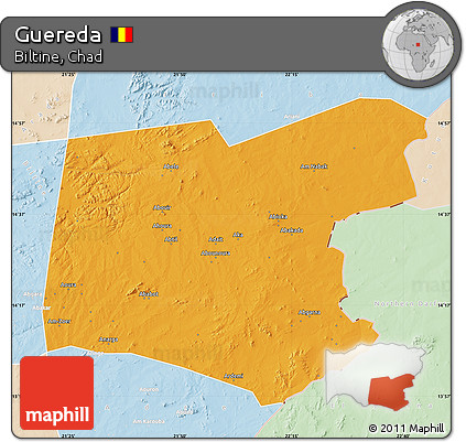 Political Map of Guereda, lighten