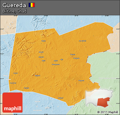 Political Map of Guereda, lighten