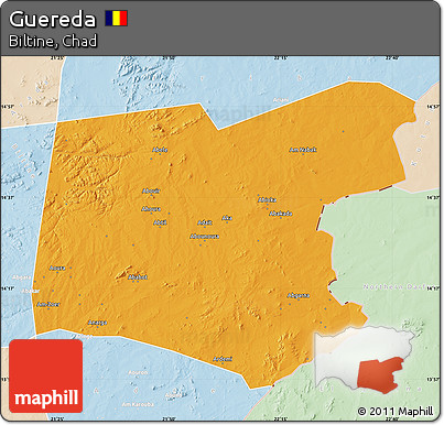 Political Map of Guereda, lighten