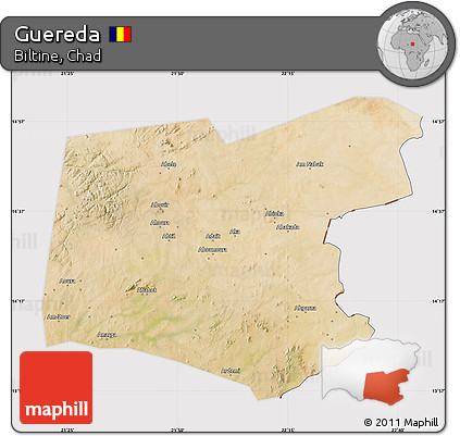 Satellite Map of Guereda, cropped outside