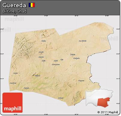 Satellite Map of Guereda, cropped outside