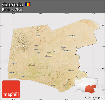 Satellite Map of Guereda, cropped outside