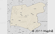 Shaded Relief Map of Guereda, desaturated