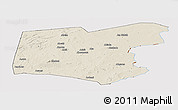 Shaded Relief Panoramic Map of Guereda, cropped outside
