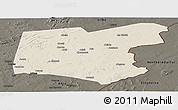 Shaded Relief Panoramic Map of Guereda, darken