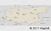 Shaded Relief Panoramic Map of Guereda, desaturated