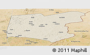 Shaded Relief Panoramic Map of Guereda, satellite outside