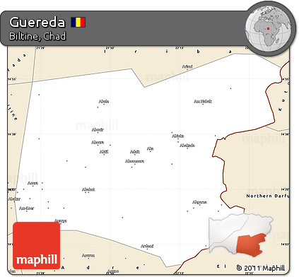 Classic Style Simple Map of Guereda