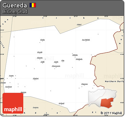Classic Style Simple Map of Guereda